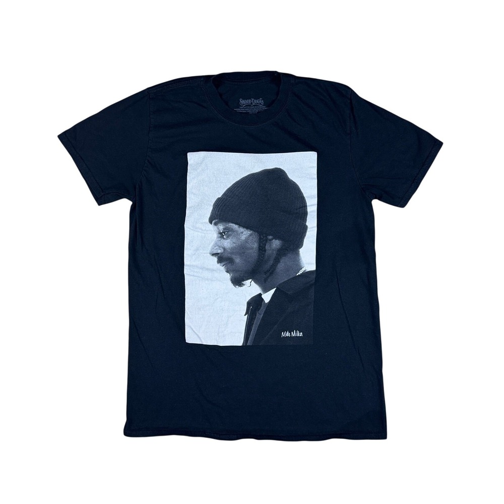 Snoop Dogg Graphic Tee Men's‎ Medium Black Mike Miller Portrait Rap Shirt